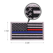 ROTHCo Thin Blue Line / Thin Red Line US Flag Patch - Hook Back - Rothco